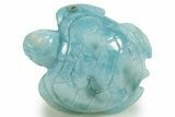 Polished Carved Larimar Sea Turtle - Dominican Republic #314976-2